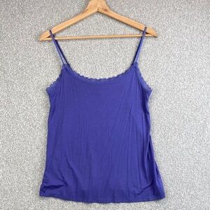 Gap lace trim camisole S soft modal spandex cottagecore blue Y2K Friends bodycon